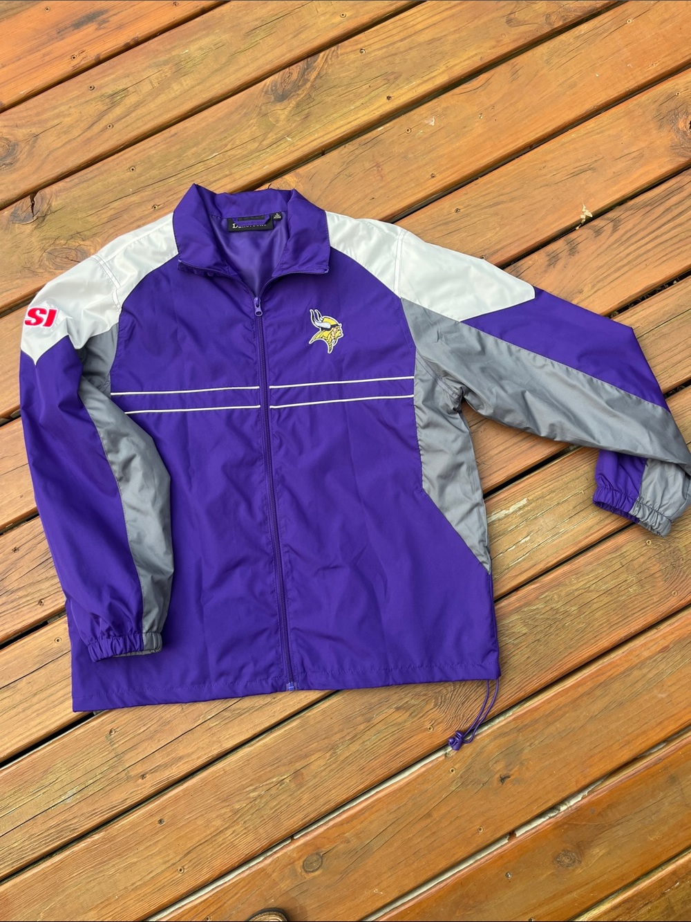 Dunbrooke Purple and Gray Men's NFL Vikings Windbreaker Jacket